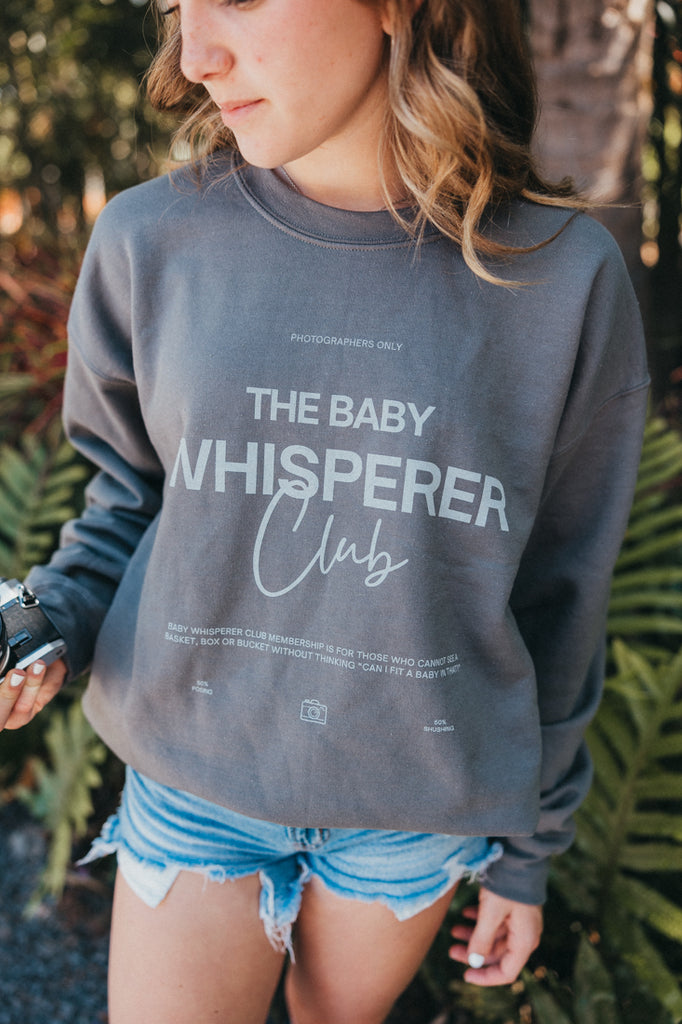 "BABY WHISPERER CLUB" crew sweatshirt