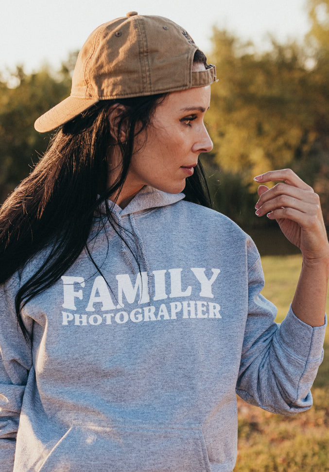 "FAMILY PHOTOGRAPHER" SLEEVE TALK hoodie