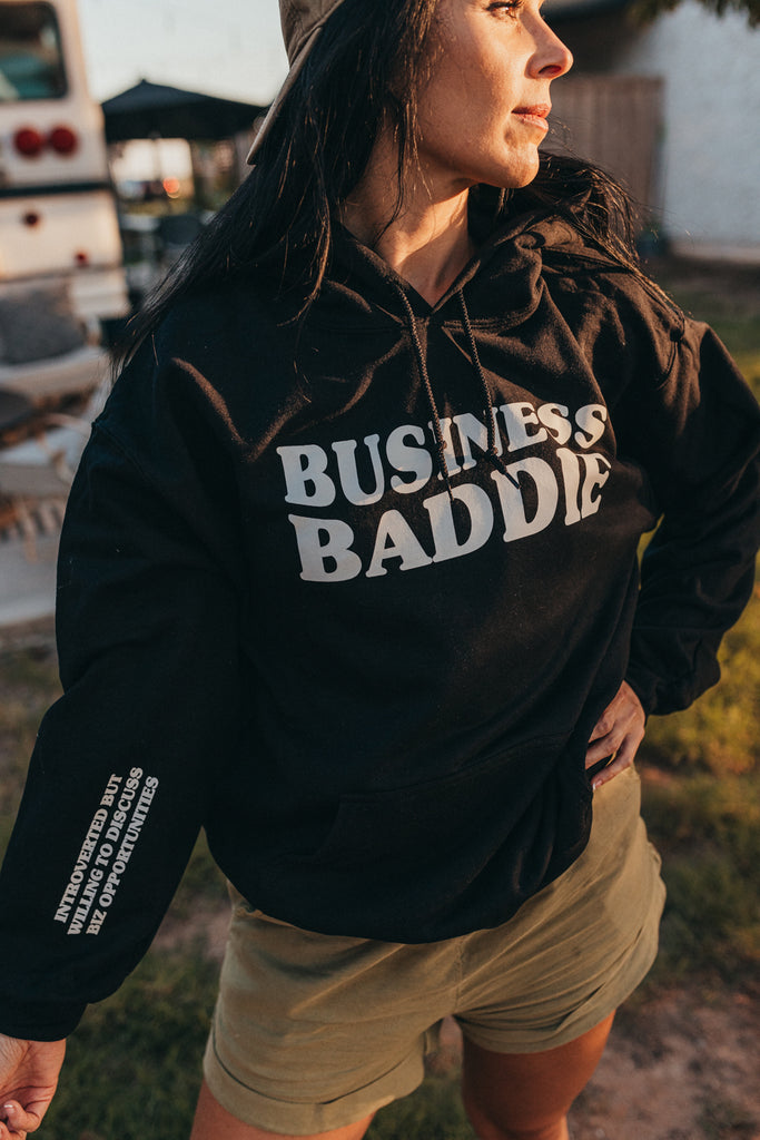 "BUSINESS BADDIE" SLEEVE TALK hoodie